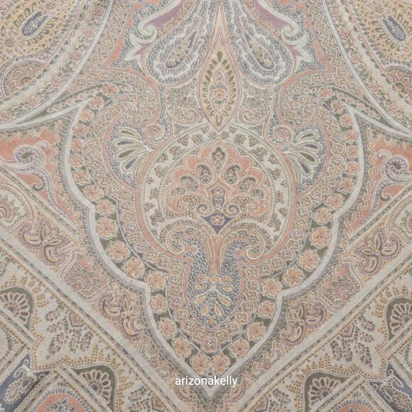 NWOT Altea Wool & Silk Large Square Scarf Muted Grey and Pink Hand-Stitched Hem - Picture 11 of 16